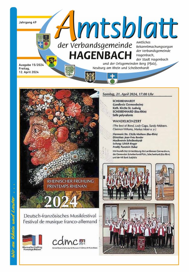 Amtsblatt der VG Hagenbach Titelblatt 15/2024