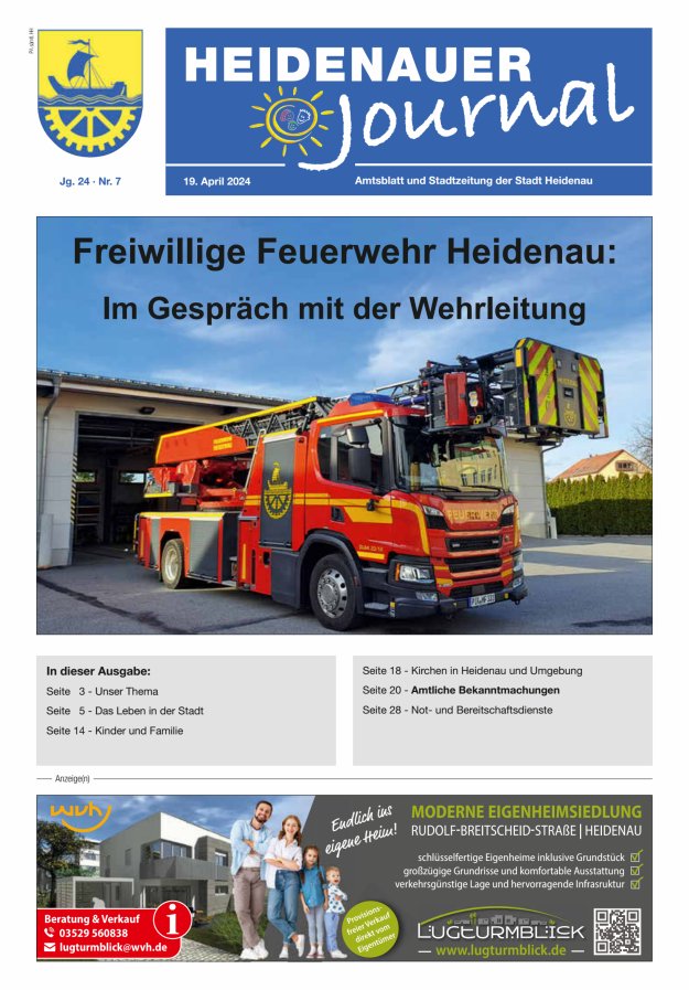 Heidenauer Journal - Amtsblatt und Stadtzeitung der Stadt Heidenau Titelblatt 07/2024