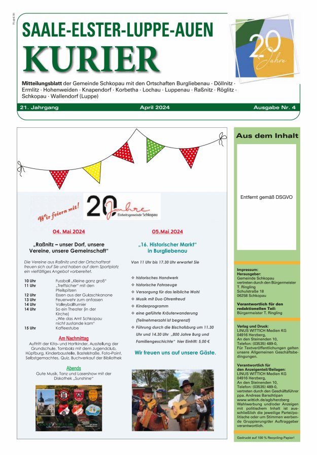 Saale-Elster-Luppe-Auen-Kurier Titelblatt 04/2024