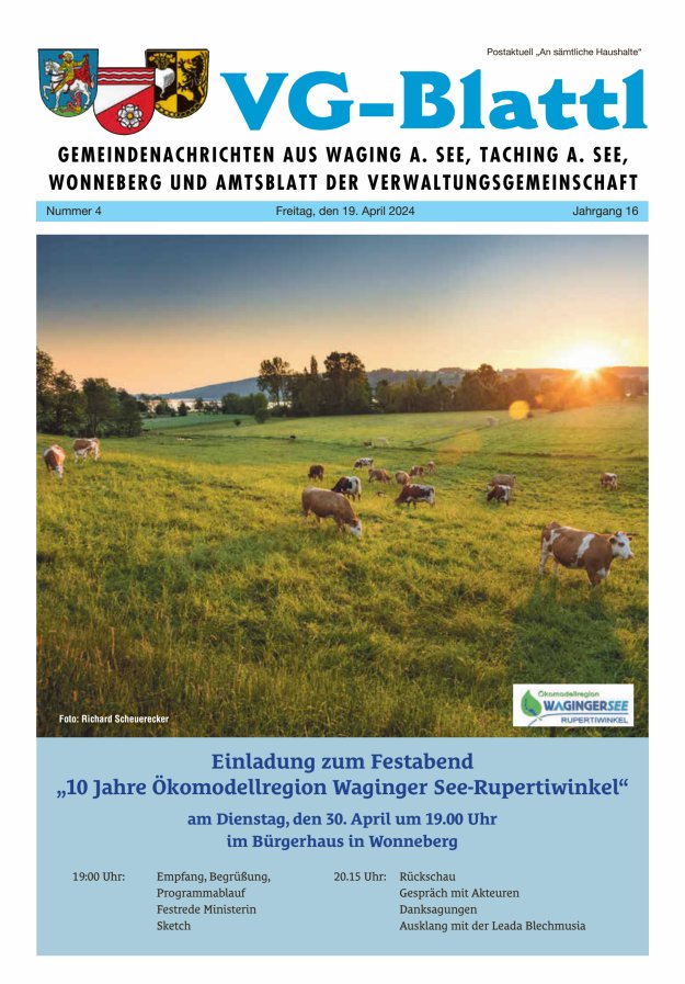 Gemeinde-Zeitung Waging a See Titelblatt 04/2024