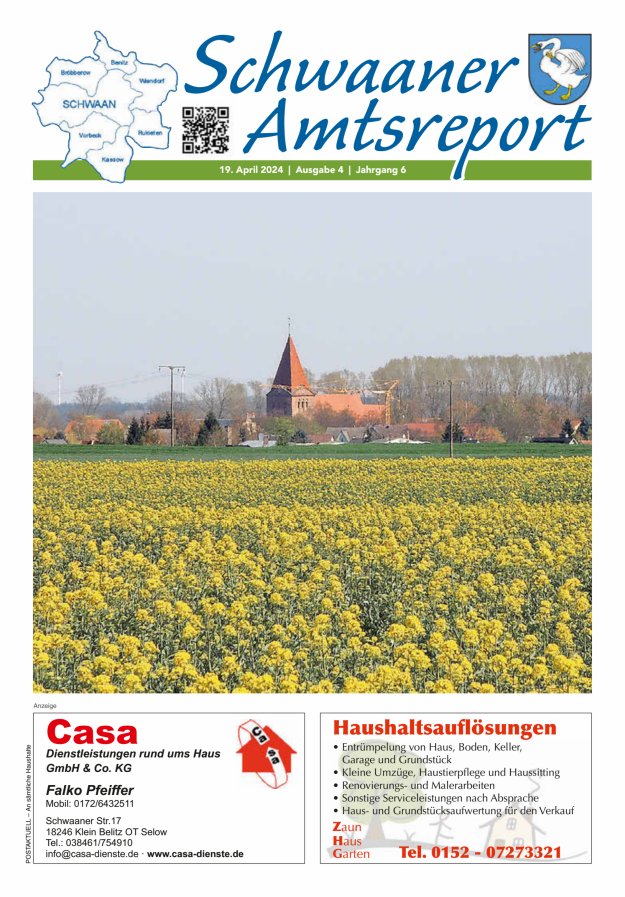 Schwaaner Amtsreport Titelblatt 04/2024