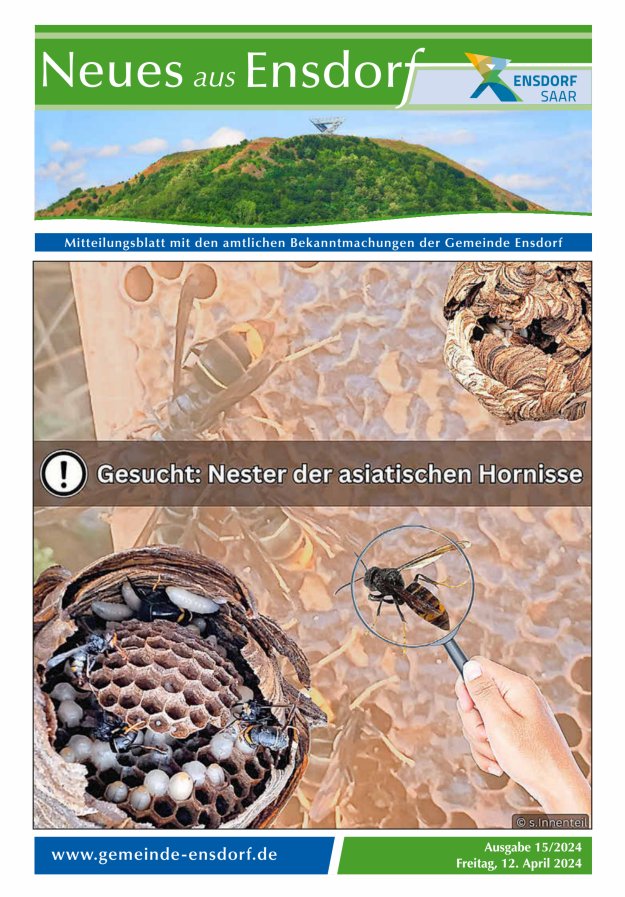 Neues aus Ensdorf Titelblatt 15/2024
