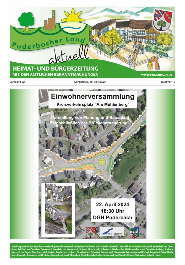 Puderbacher Land aktuell Titelblatt 16/2024