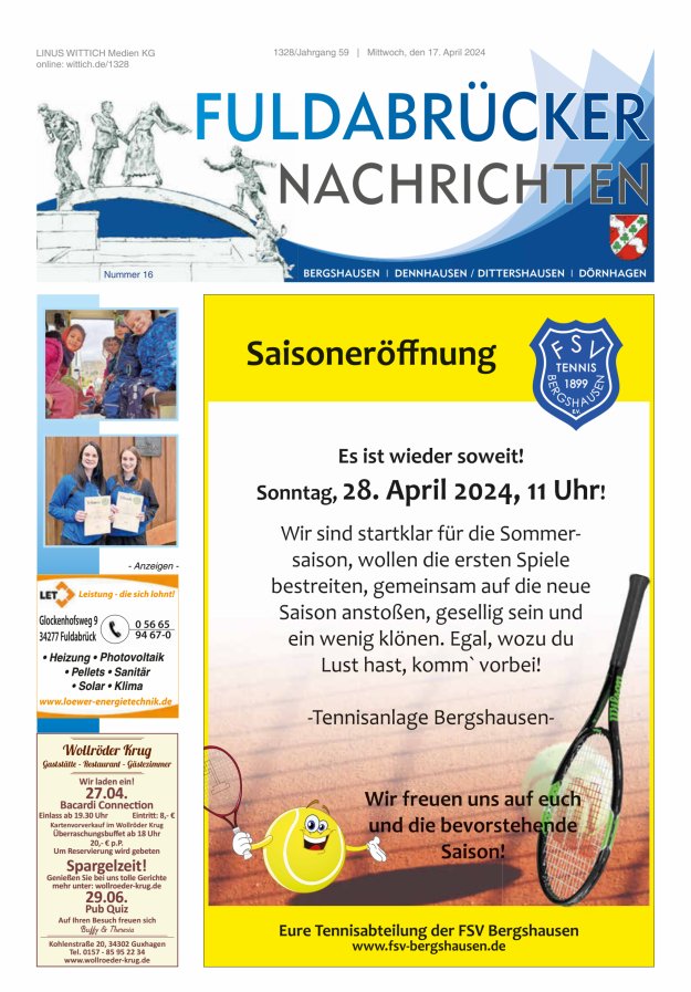 Fuldabrücker Nachrichten Titelblatt 16/2024