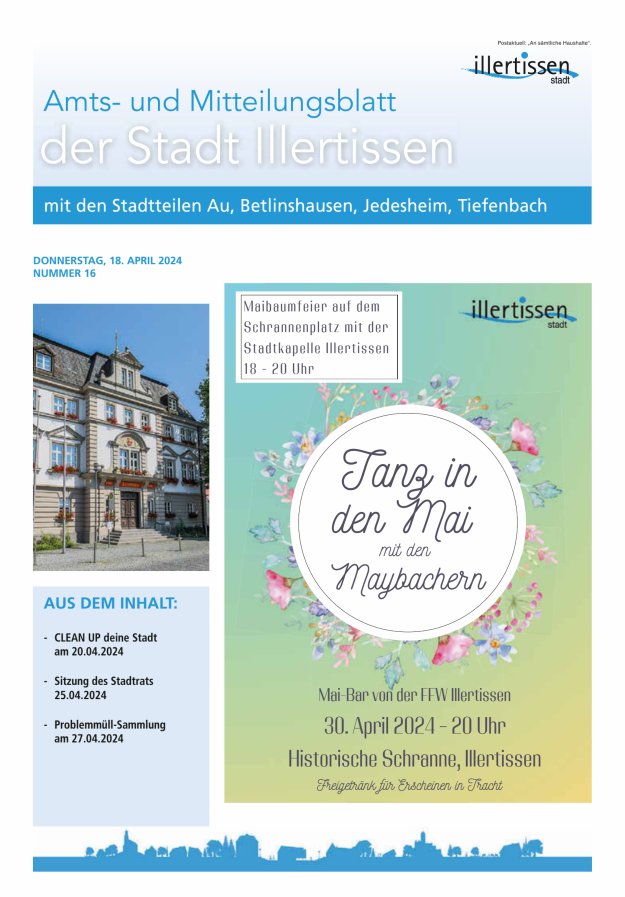 Amts- und Mitteilungsblatt Stadt Illertissen Titelblatt 16/2024