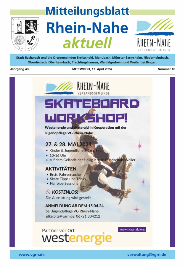 Rhein-Nahe aktuell Titelblatt 16/2024