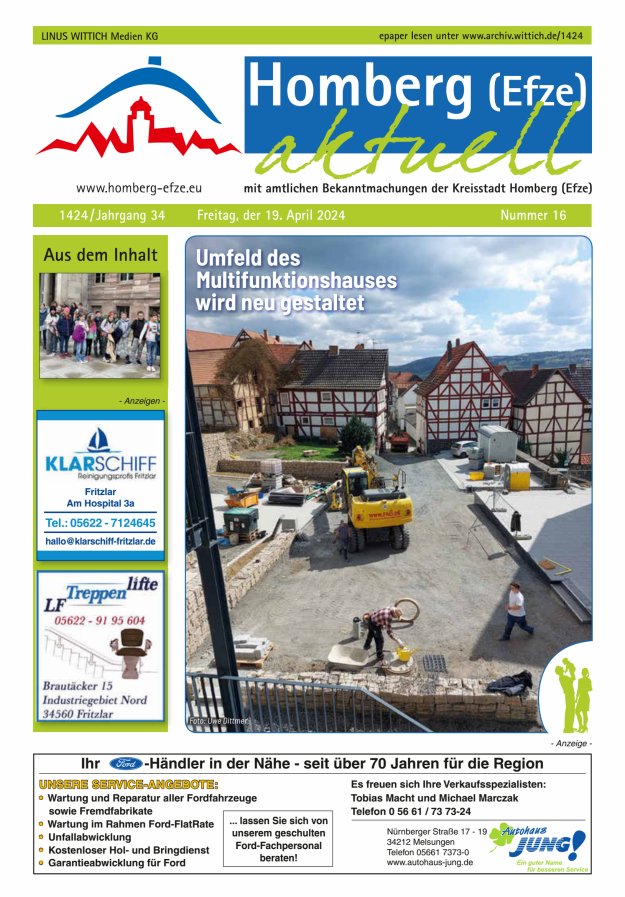Homberg Efze aktuell Titelblatt 16/2024