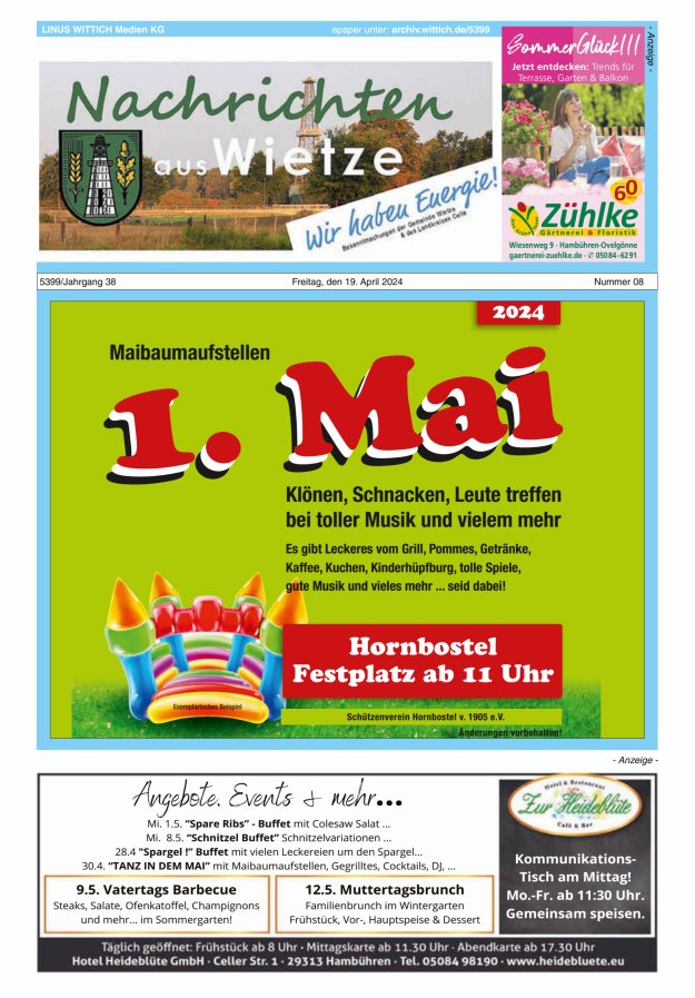 Nachrichten aus Wietze Titelblatt 08/2024
