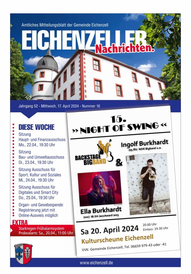 Amtliches Mitteilungsblatt der Gemeinde Eichenzell Titelblatt 16/2024