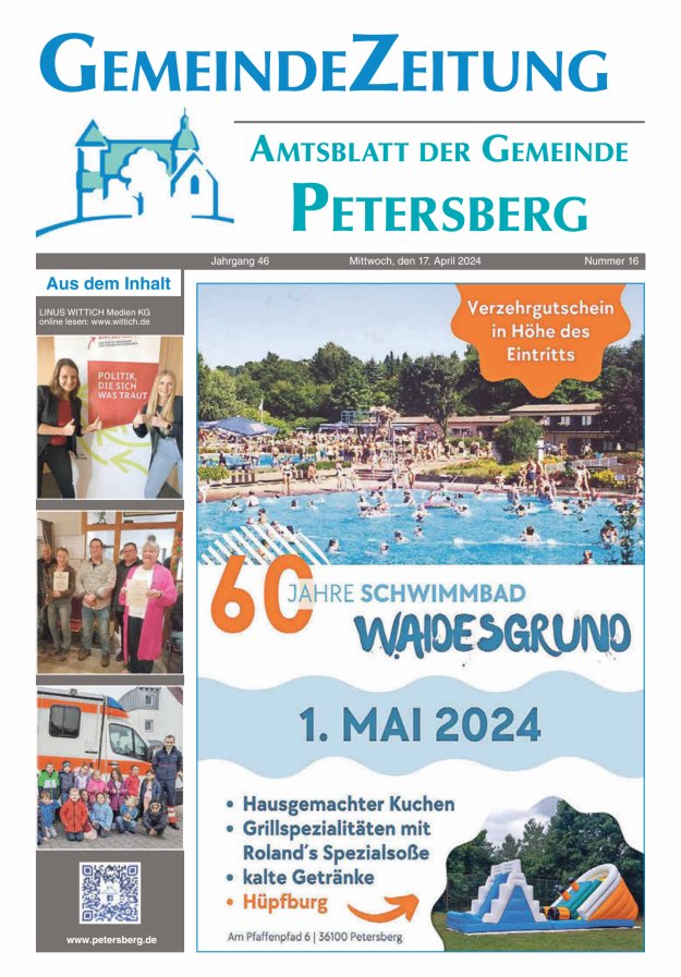 Amtsblatt Blickpunkt Petersberg Titelblatt 16/2024