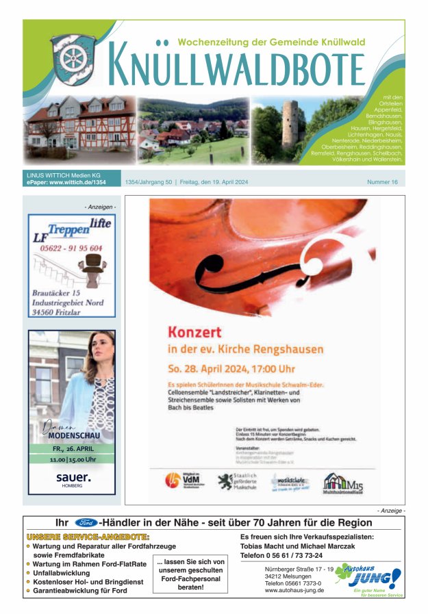 Knüllwaldbote Titelblatt 16/2024