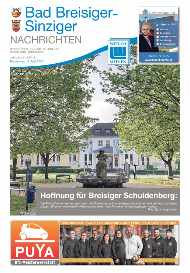 Bad Breisiger-Sinziger Nachrichten Titelblatt 16/2024