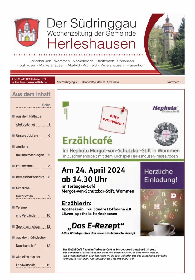 Der Südringgau Titelblatt 16/2024
