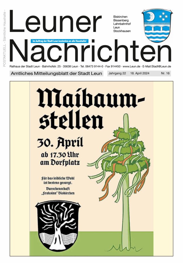 Leuner Nachrichten Titelblatt 16/2024