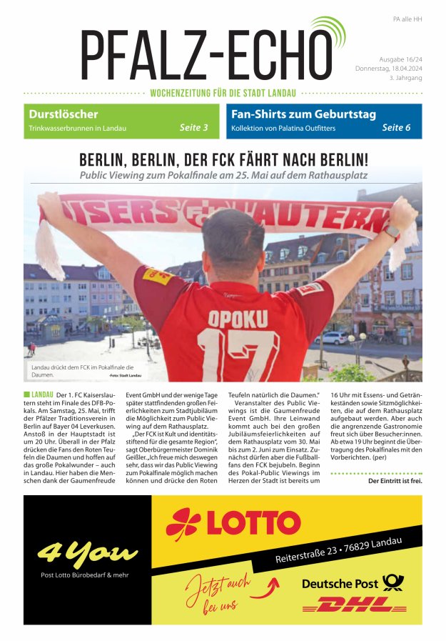Pfalz-Echo Titelblatt 16/2024