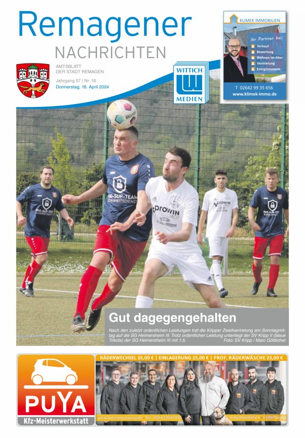 Remagener Nachrichten Titelblatt 16/2024