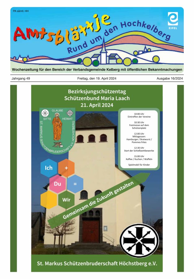 Amtsblättje - Rund um den Hochkelberg Titelblatt 16/2024