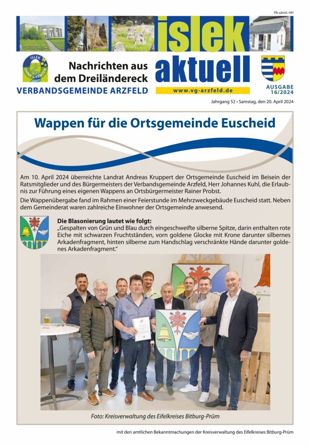 Islek aktuell VG Arzfeld Titelblatt 16/2024