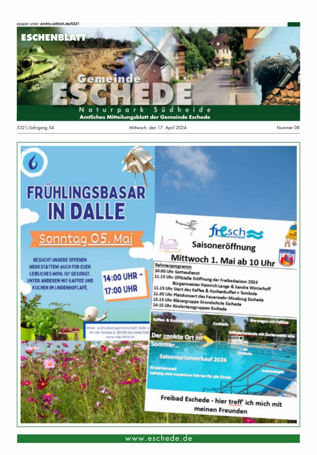 Eschenblatt Titelblatt 08/2024