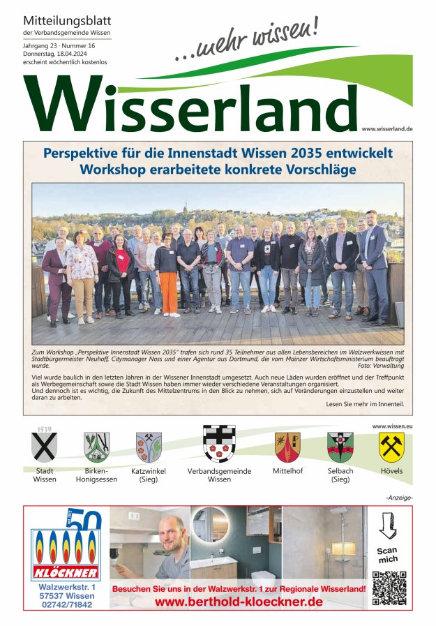 Mitteilungsblatt Wissen - Wisserland...mehr wissen! Titelblatt 16/2024