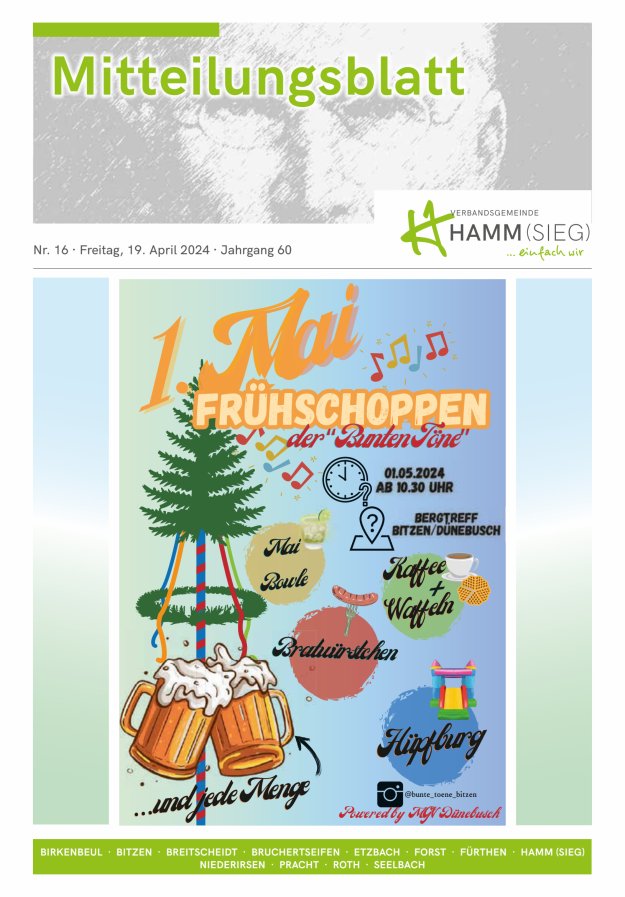 Mitteilungsblatt Hamm (Sieg) Titelblatt 16/2024