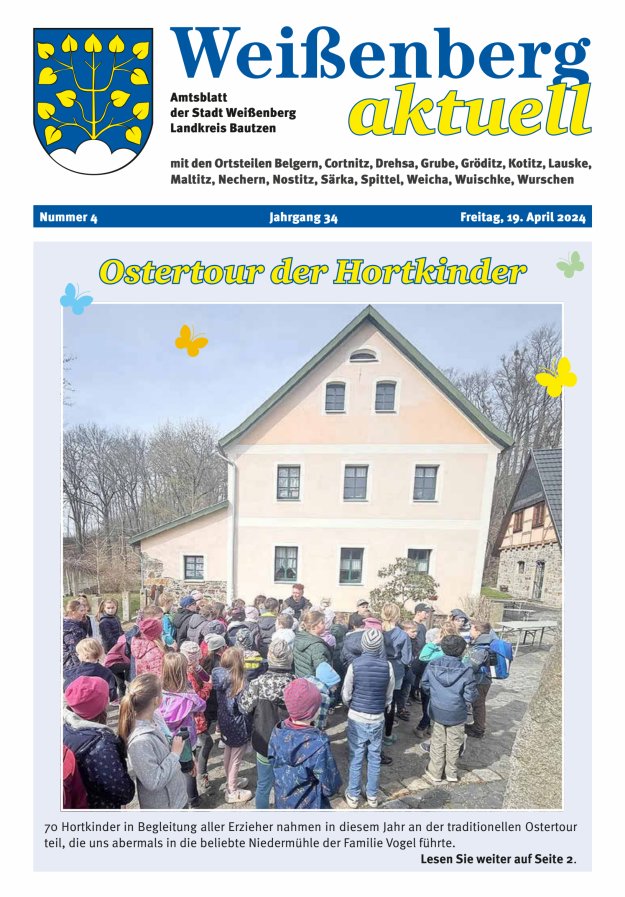 "Weißenberg aktuell" - Amtsblatt der Stadt Weißenberg Titelblatt 04/2024