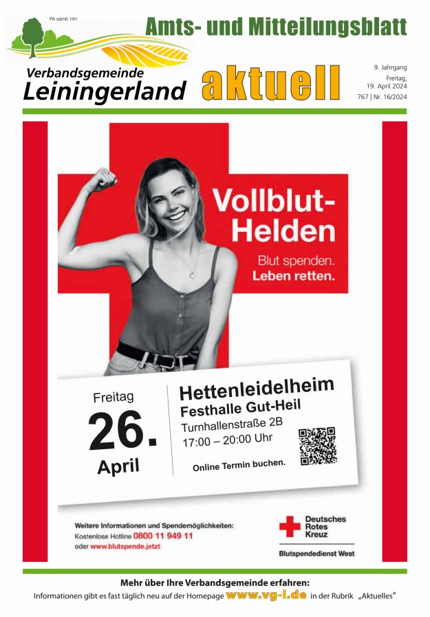 VG Leiningerland aktuell Titelblatt 16/2024