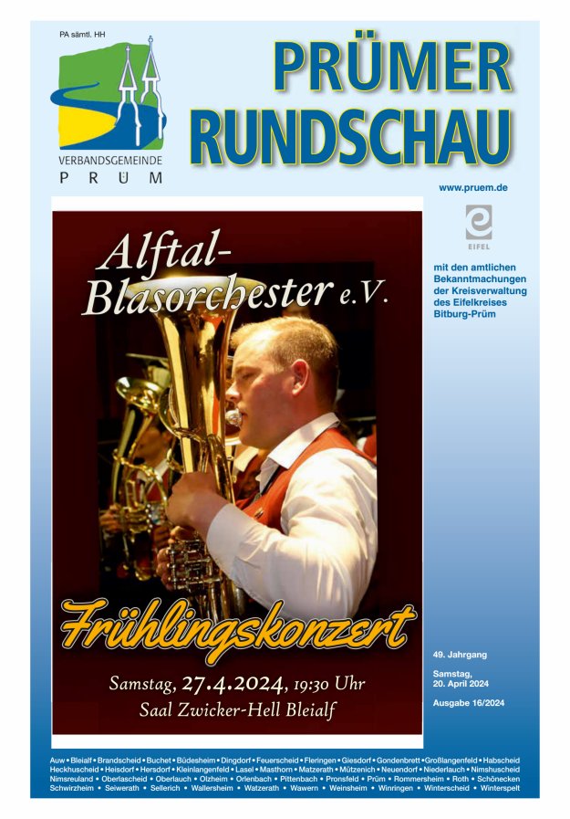 Prümer Rundschau Titelblatt 16/2024