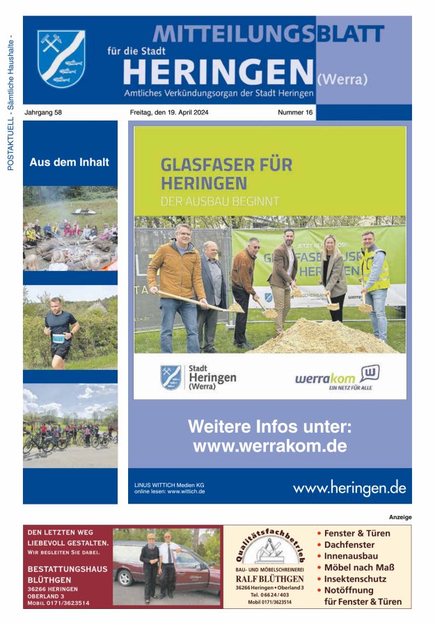 Mitteilungsblatt Heringen Titelblatt 16/2024