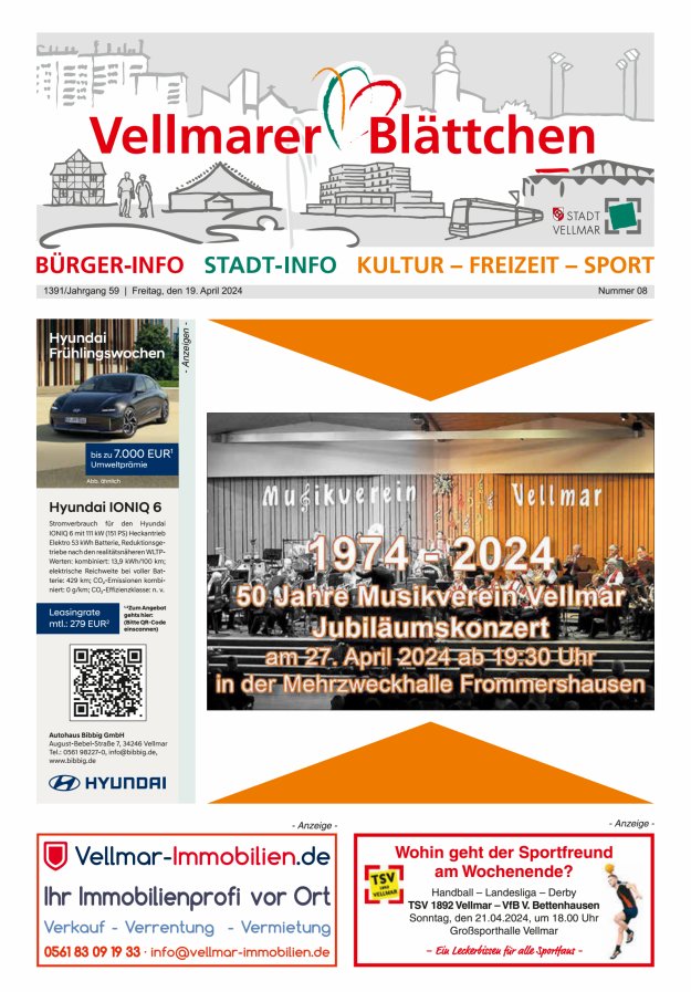 Vellmarer Blättchen Titelblatt 08/2024