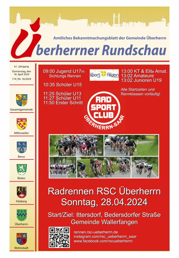 Überherrner Rundschau Titelblatt 16/2024