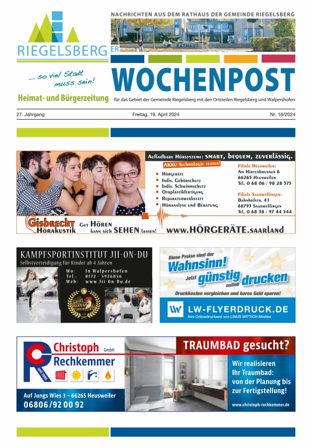 Riegelsberger Wochenpost Titelblatt 16/2024