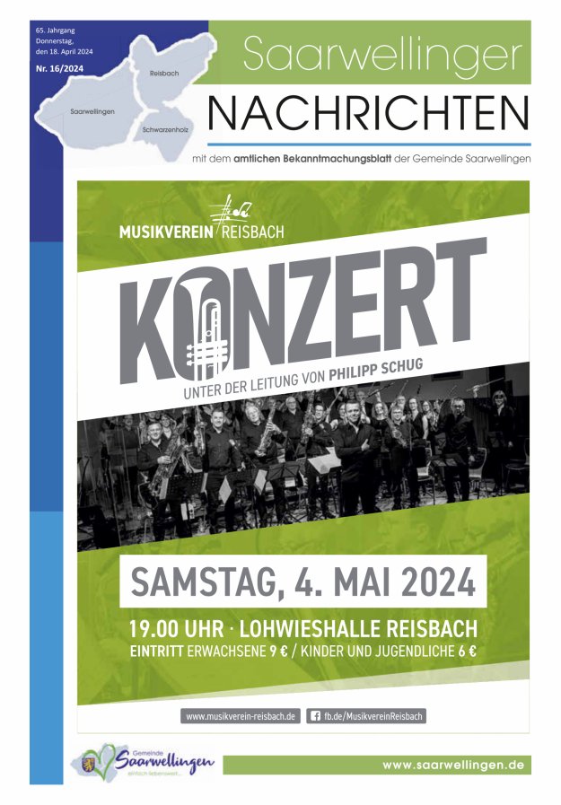 Saarwellinger Nachrichten Titelblatt 16/2024