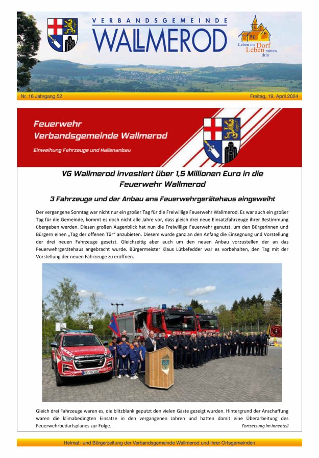 Wir über uns - Verbandsgemeinde Wallmerod Titelblatt 16/2024