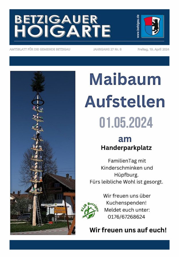 Betzigauer Hoigarte Amtsblatt der Gemeinde Betzigau Titelblatt 08/2024