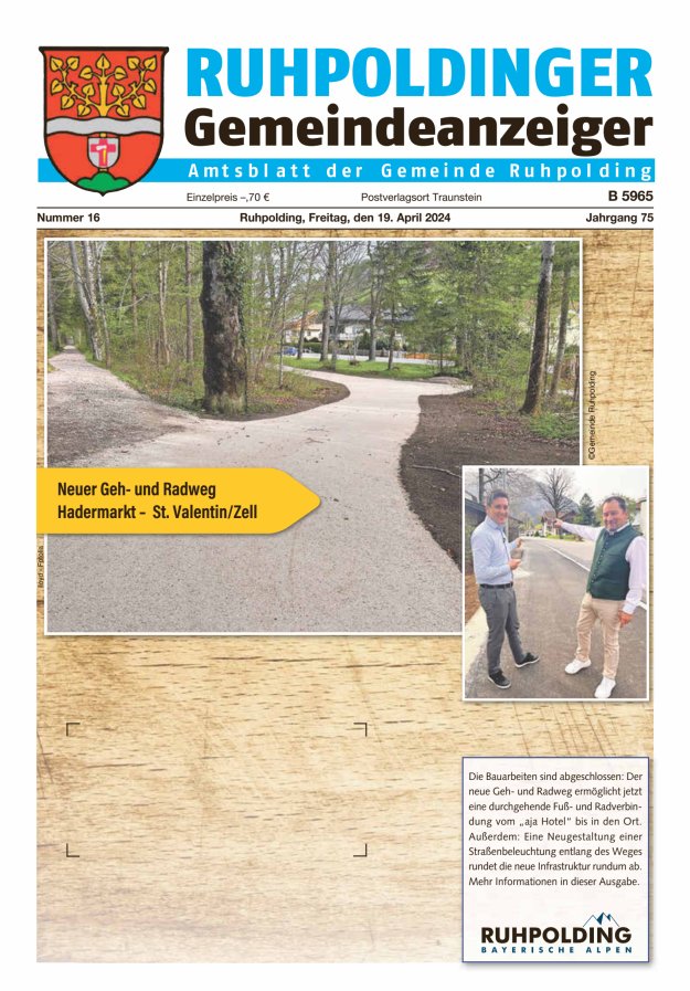 Ruhpoldinger Gemeindeanzeiger Titelblatt 16/2024