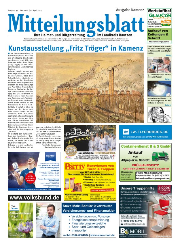 Mitteilungsblatt LK Bautzen Ausgabe Kamenz Titelblatt 15/2024