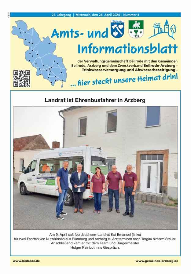 Amts- und Informationsblatt der Verwaltungsgemeinschaft Beilrode Titelblatt 04/2024