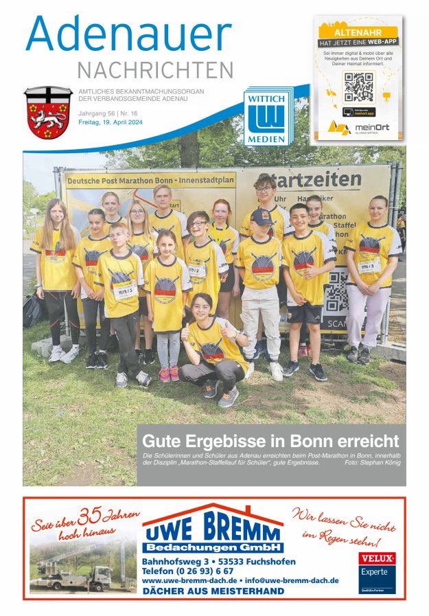 Adenauer Nachrichten Titelblatt 16/2024