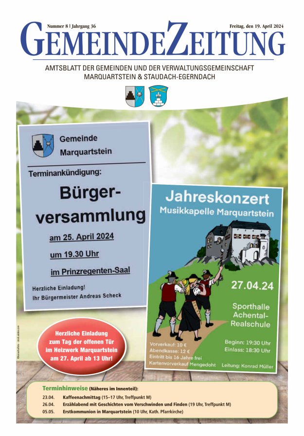 Marquartsteiner und Staudach-Egerndacher Nachrichten Titelblatt 08/2024