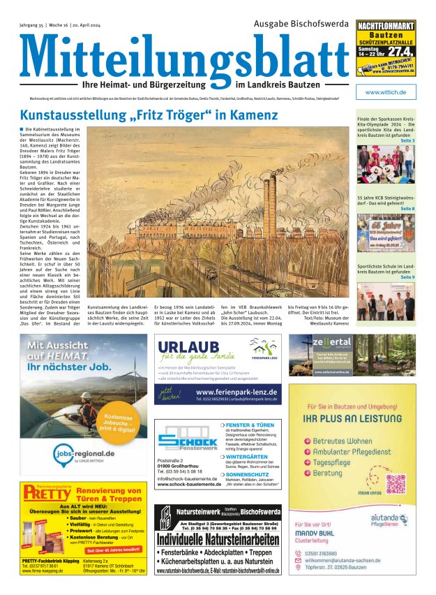 Mitteilungsblatt LK Bautzen Ausgabe Bischofswerda Titelblatt 15/2024