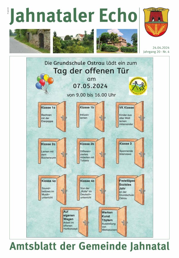 Jahnataler Echo - Amtsblatt der Gemeinde Jahnatal Titelblatt 04/2024