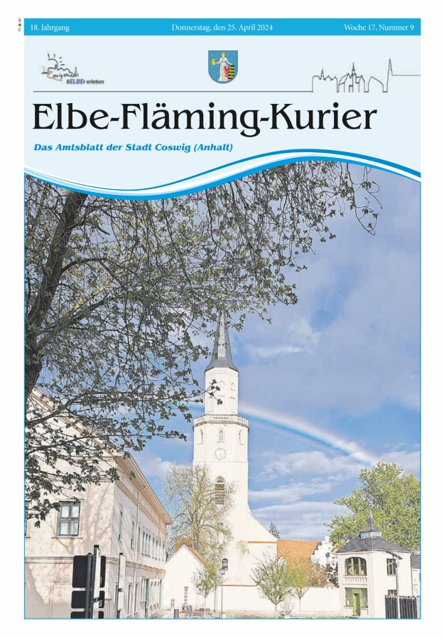 Elbe-Fläming-Kurier Das Amtsblatt der Stadt Coswig (Anhalt) Titelblatt 09/2024