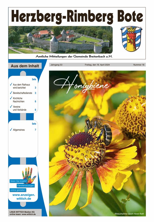 Herzberg-Rimberg Bote Titelblatt 16/2024