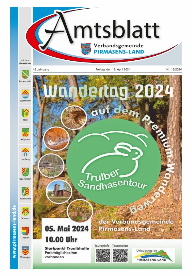 Amtsblatt VG Pirmasens-Land Titelblatt 16/2024
