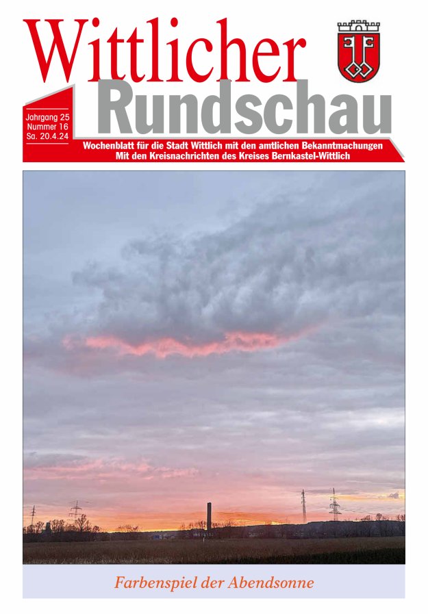 Wittlicher Rundschau Titelblatt 16/2024
