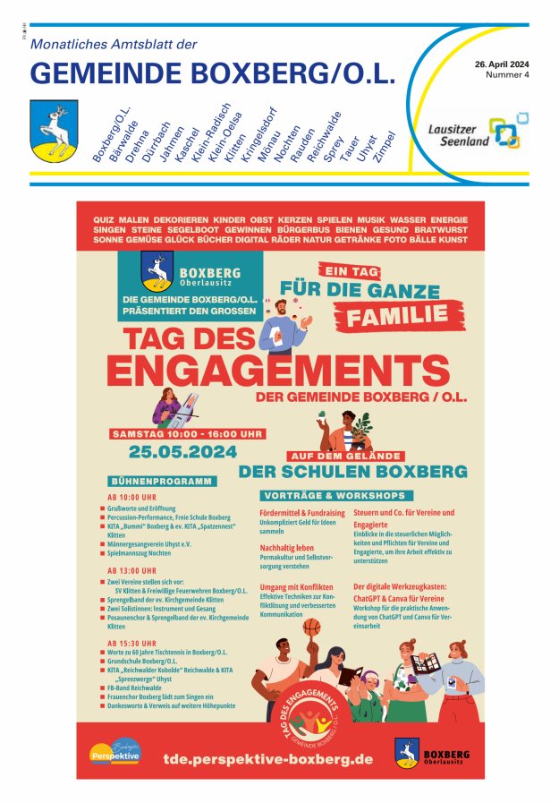 Monatliches Amtsblatt der Gemeinde Boxberg/O.L. Titelblatt 04/2024