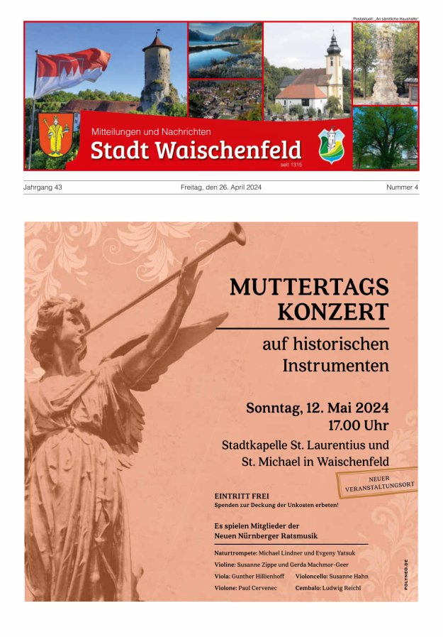 Stadt Waischenfeld - Mitteilungen und andere Nachrichten Titelblatt 04/2024