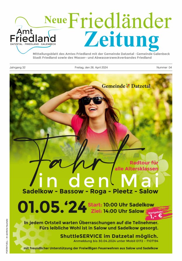Neue Friedländer Zeitung Titelblatt 04/2024