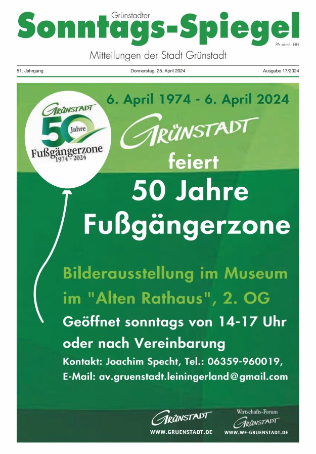 Grünstadter Sonntags-Spiegel Titelblatt 17/2024